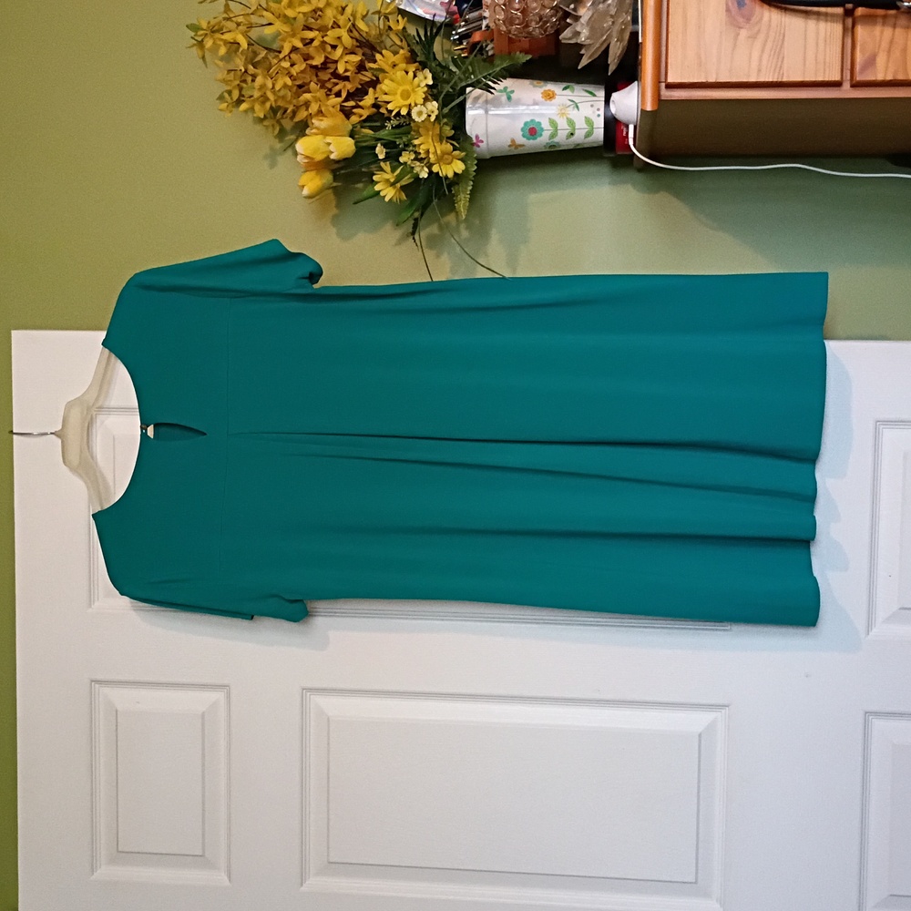 J.jill Teal Short Sleeve Dress - Picture 2 of 5